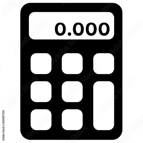 
A calculating device with numbers depicting calculation 
