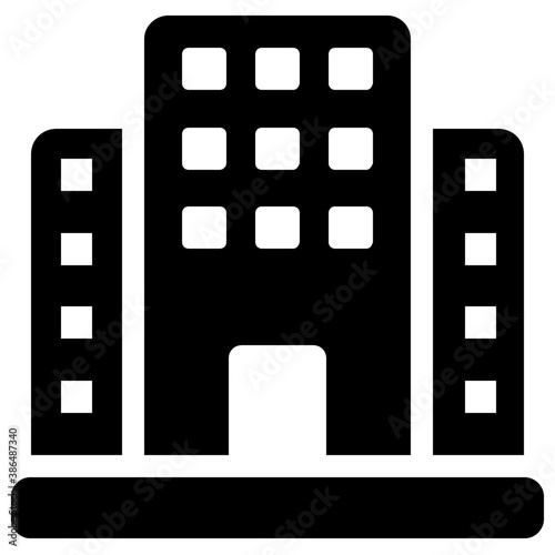 
A building architecture presenting as datacenter icon image 
