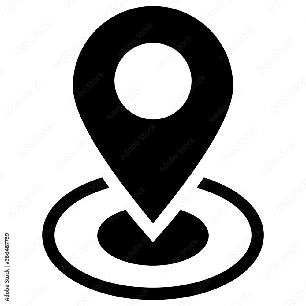 A pin pointer in a circle representing location
A pin pointer in a circle representing location