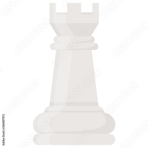   Chess piece with medieval fort roof like shape on the head denoting chess rook icon  © Vectors Market