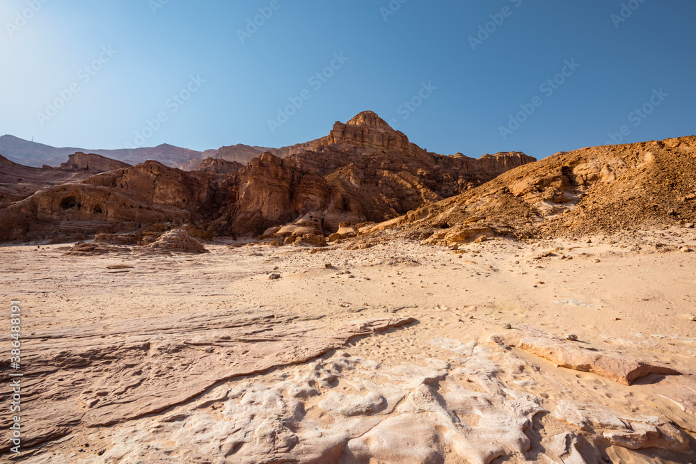 Scenic mountain view in Timna National Park, Arava Valley. Israel. 