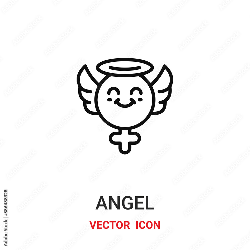 angel icon vector symbol. angel symbol icon vector for your design. Modern outline icon for your website and mobile app design.