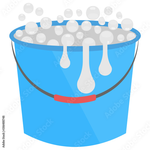 
Bucket filled with hot water making bubbles and smoke, this is water vapour icon
