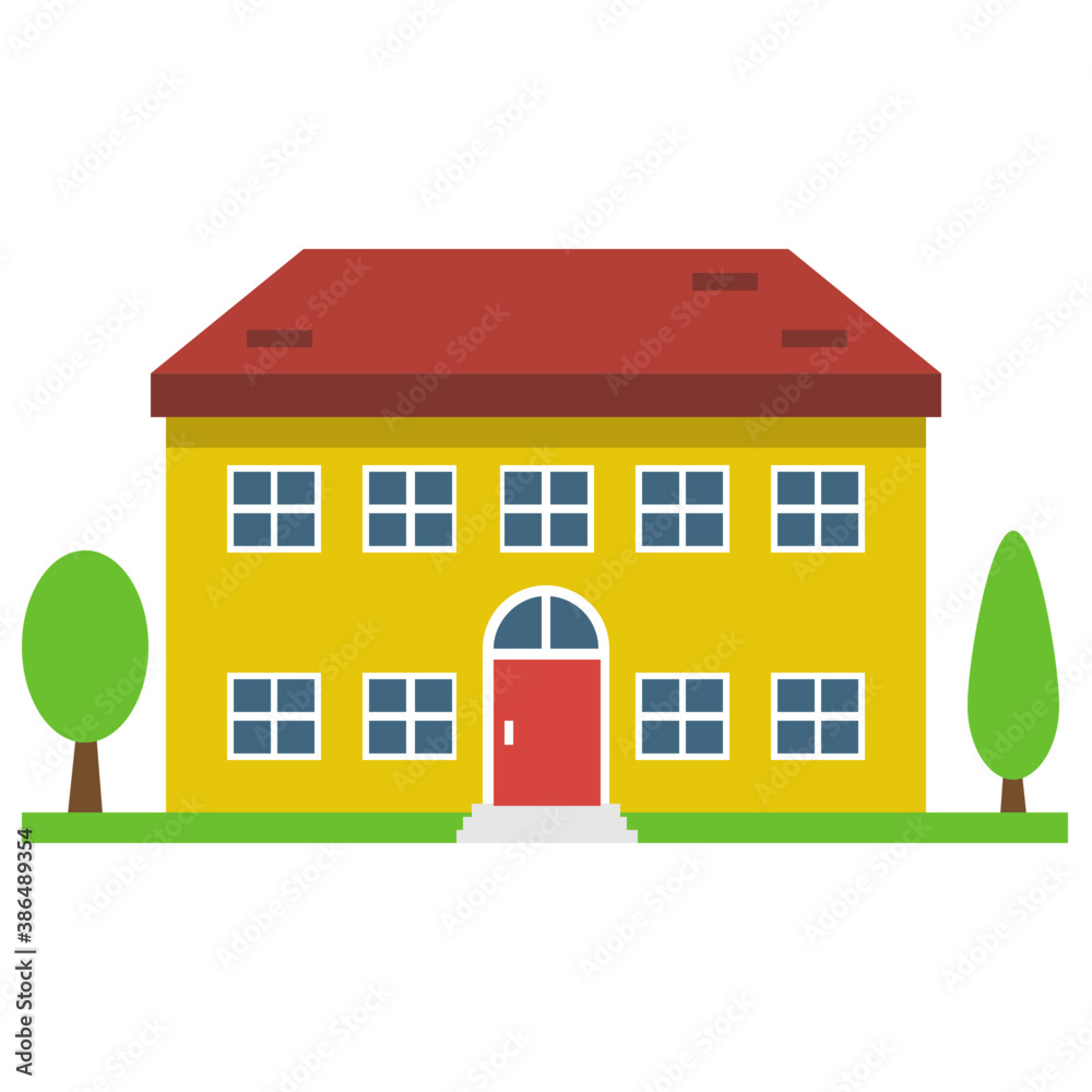 
A house with huge exterior and tilting roof having lots of windows, airey house 
