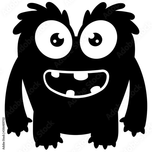 
zombie monster and big screaming mouth, argus panoptes flat icon 

