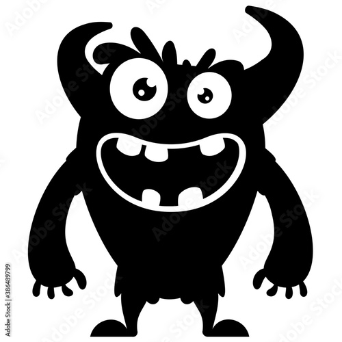 
zombie monster and big screaming mouth, argus panoptes flat icon 
