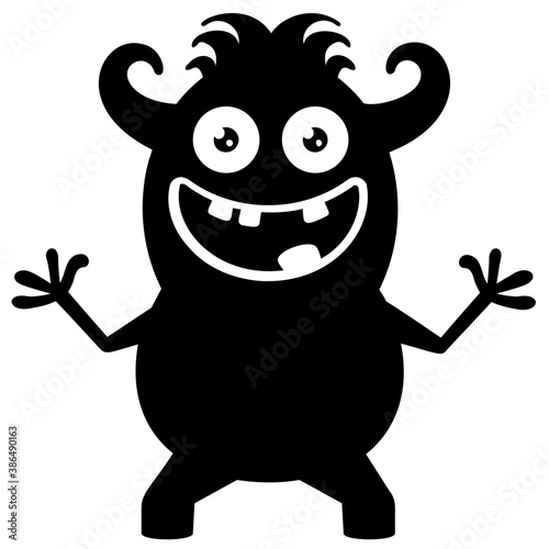 
zombie monster and big screaming mouth, argus panoptes flat icon 
