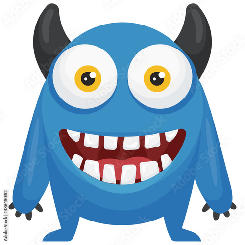 
zombie monster and big screaming mouth, argus panoptes flat icon 
