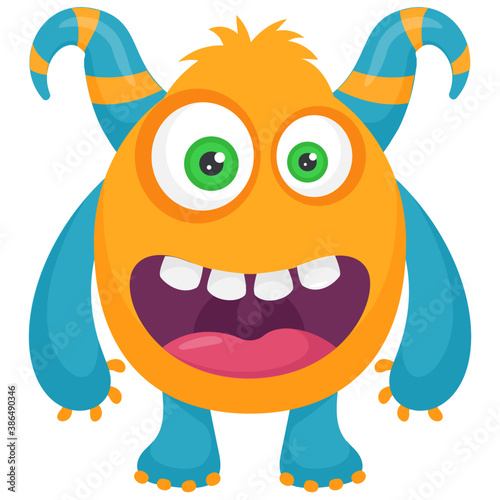 
zombie monster and big screaming mouth, argus panoptes flat icon 
