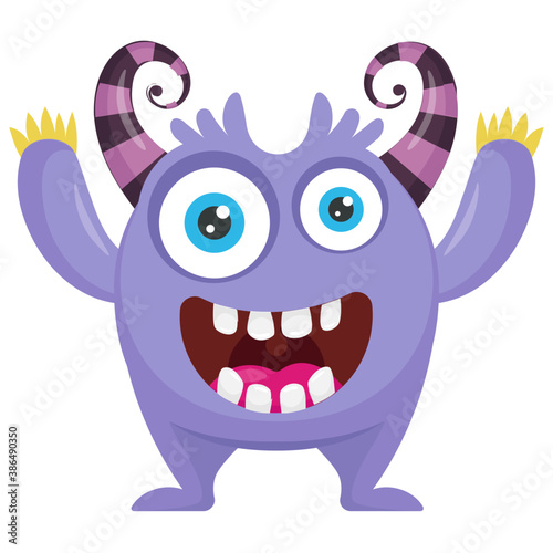 
zombie monster and big screaming mouth, argus panoptes flat icon 
