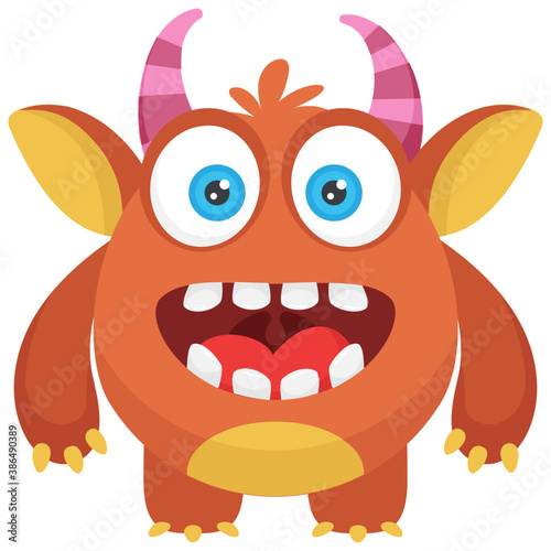 

zombie monster and big screaming mouth, argus panoptes flat icon 
