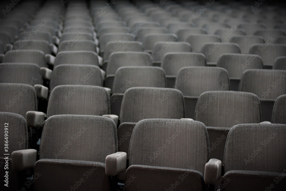 Naklejka premium Empty rows of theater or movie seats.