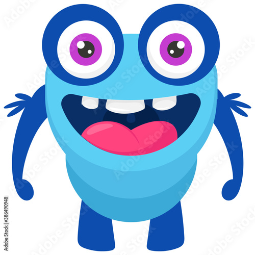 

zombie monster and big screaming mouth, argus panoptes flat icon 
