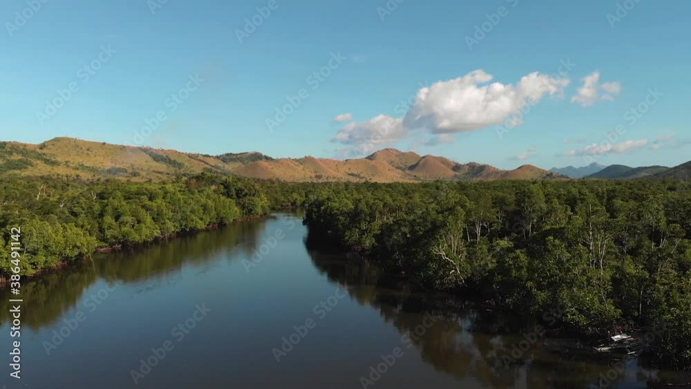 Aerial view of the Decalachao River. Coron island, Philippines Aerial view of the Decalachao River. Coron island, Philippines
