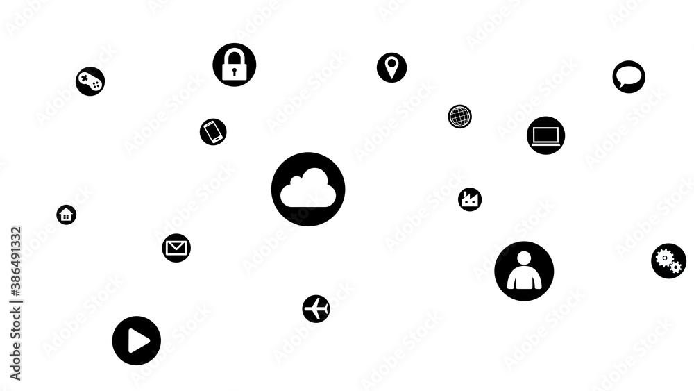 Technology Icon Network Symbol Digital devices 3D illustration