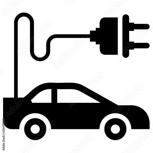 
Vehicle with leaf denoting icon for ecology car 
