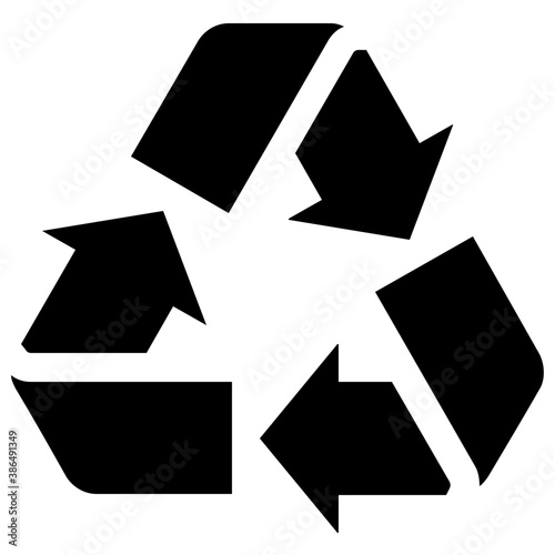  Three arrows where each head attached with the end of the other, icon for recycling symbol 
