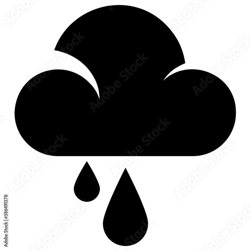 Fototapeta Naklejka Na Ścianę i Meble -  
Icon showing cloud with drops to denote rain 
