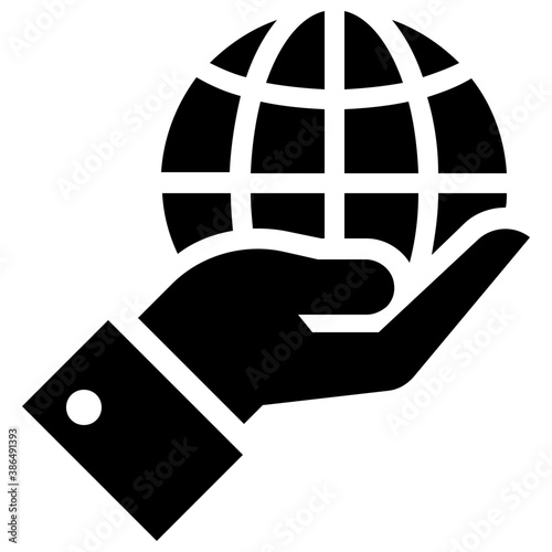 
Hand holding globe sensitively to offer environmental protection 
