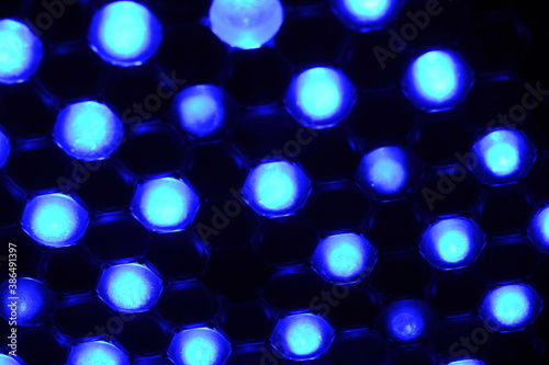 LED PAR Light background,Close up of LED lighting equipment, LED forstage professional lighting device colored. Led lights for disco. photo