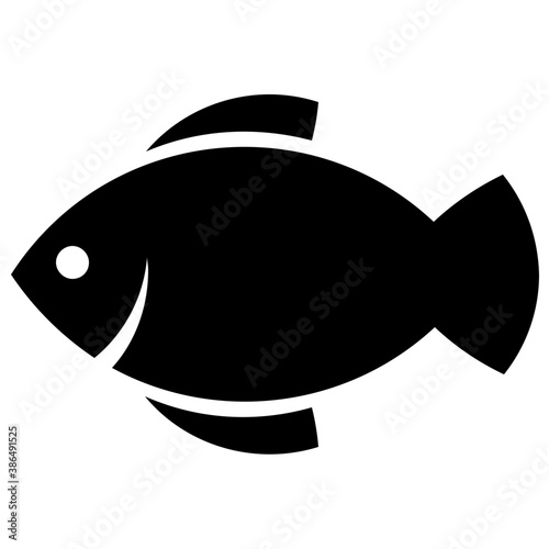 
Water animal with fins and tail denoting fish icon

