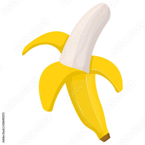 
Icon of a fresh fruit half peeled depicting banana
