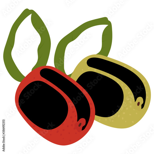 
Icon of fresh fruit having leaves depicting berries

