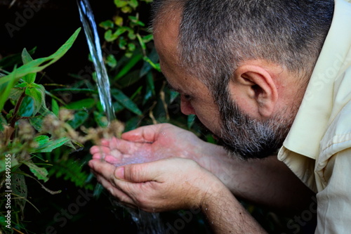 drinking water in natural environment