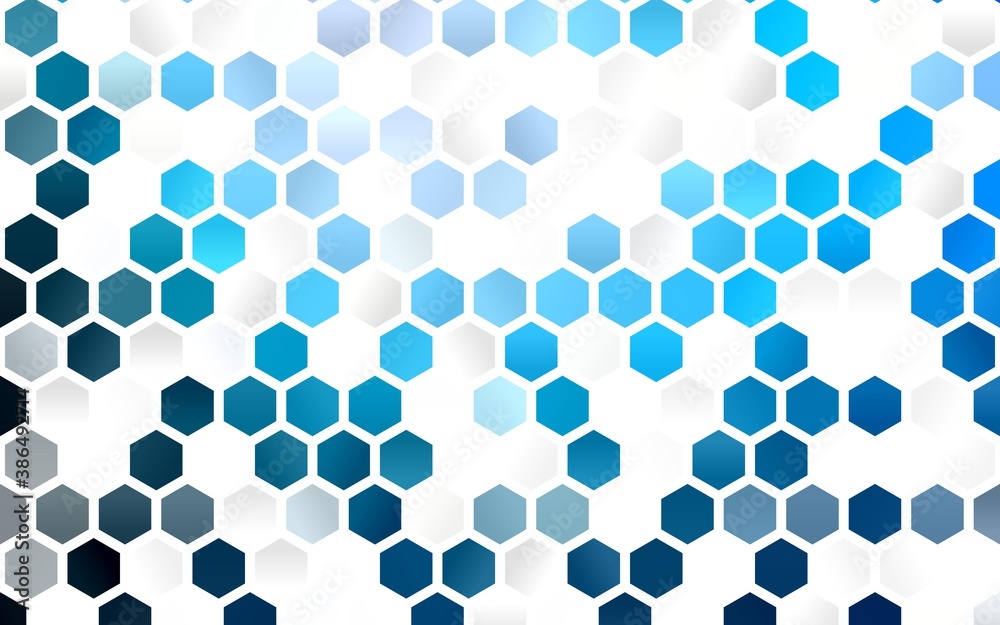 Light BLUE vector background with hexagons. Light BLUE vector background with hexagons.