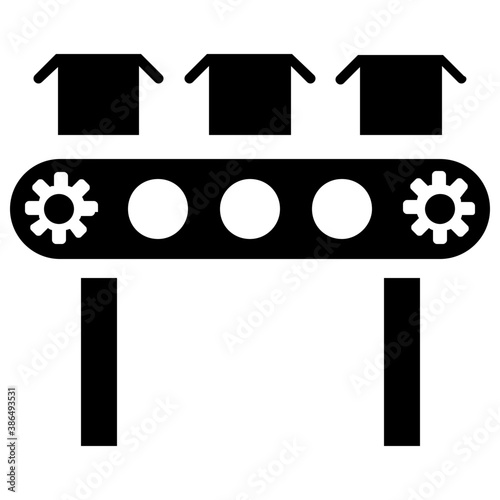 
Industrial robotic conveyor belt with mechanical arm 
