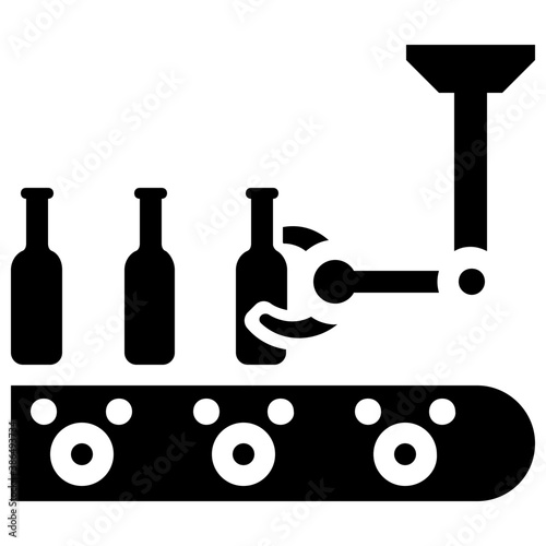 
Industrial robotic conveyor belt with mechanical arm 
