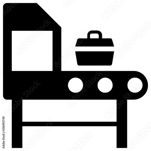 
Industrial robotic conveyor belt with mechanical arm 
