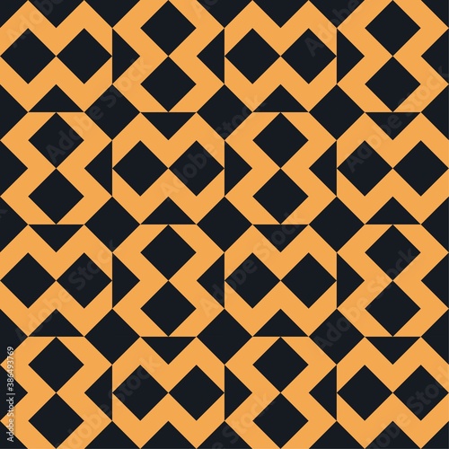 Barn quilt pattern, Amish Patchwork design, Abstract geometric tiled trail Vector illustration