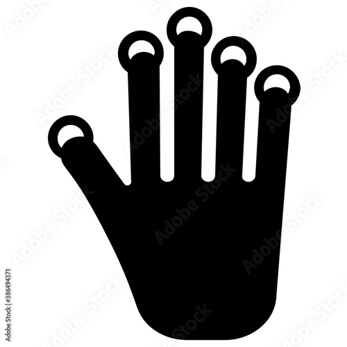 
Hand with marked points notioning hand reflexology graphic 

