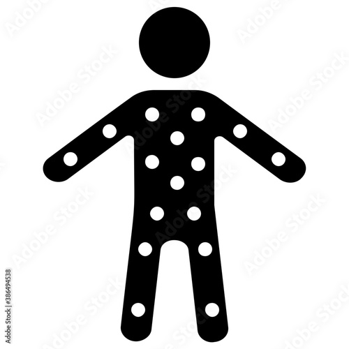 
Human avatar pointing towards the person laying in front, denoting body massage icon 
