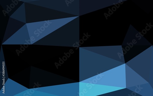 Dark BLUE vector polygon abstract backdrop. © Dmitry