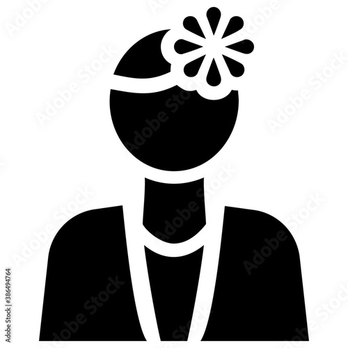 
Lady wearing floral jewelry to showcase masseuse icon
