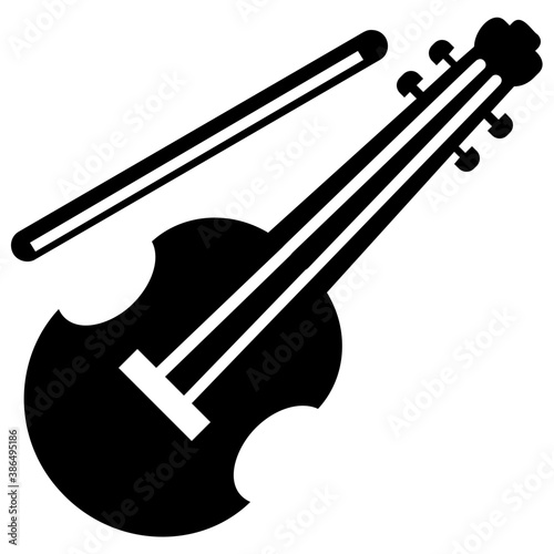 
Icon of a guitar with a stick depicting violin
