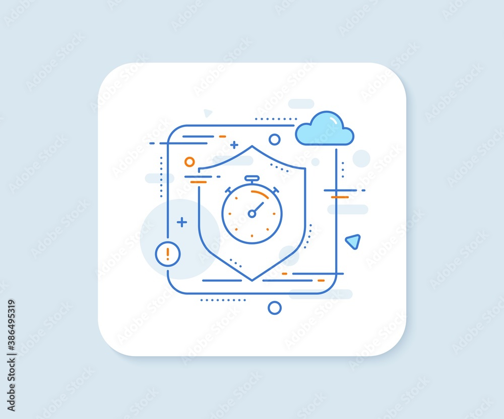 Timer line icon. Abstract vector button. Time management sign. Stopwatch symbol. Timer line icon. Protect shield concept. Vector Timer line icon. Abstract vector button. Time management sign. Stopwatch symbol. Timer line icon. Protect shield concept. Vector