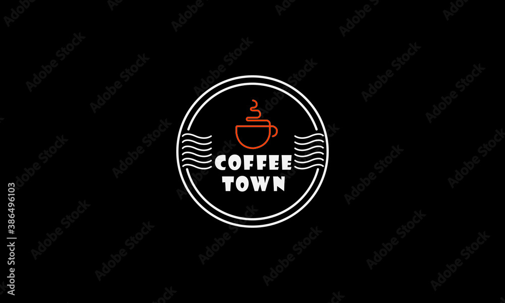 Coffee logo - vector illustration, emblem set design on black background, golden and white Coffee logo - vector illustration, emblem set design on black background, golden and white