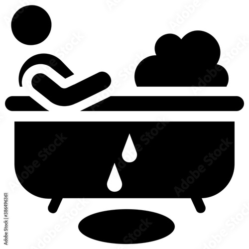 
Bathtub design icon for shower, bathing and spa

