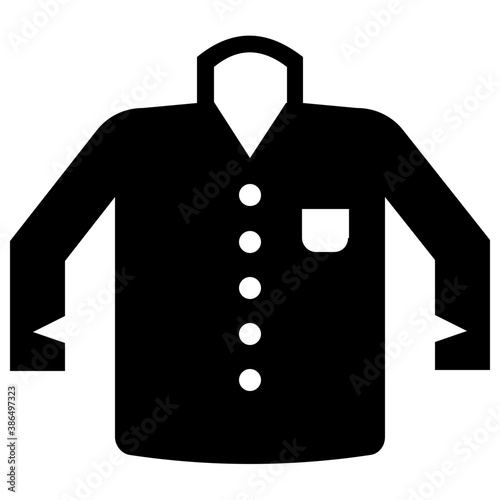 
An icon showing men’s shirt representing garment icon
