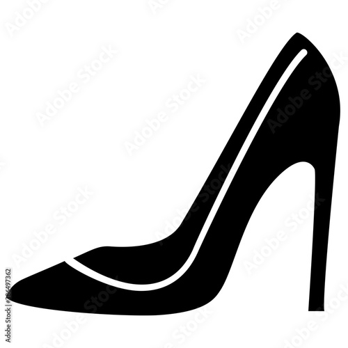 
Female footwear with high heels denoting shoes icon
