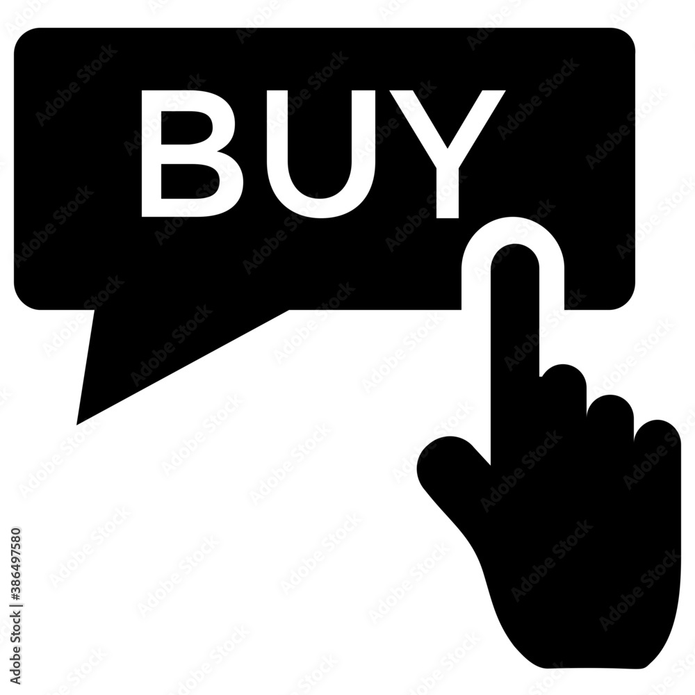 An index finger clicking the buy symbol to give buy button icon
An index finger clicking the buy symbol to give buy button icon