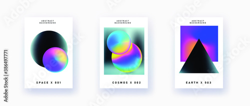 Set of vector abstract surreal gradient illustrations, backgrounds for the cover of magazines, books and notebooks.
