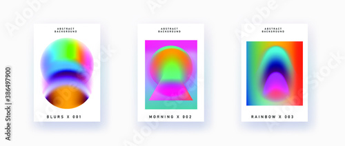 Set of vector abstract gradient illustrations, backgrounds for the cover of magazines and books about future, design and space.