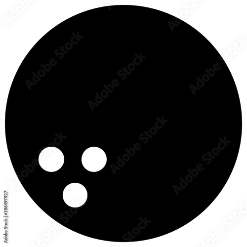
A icon of ball with three holes known as bowling ball

