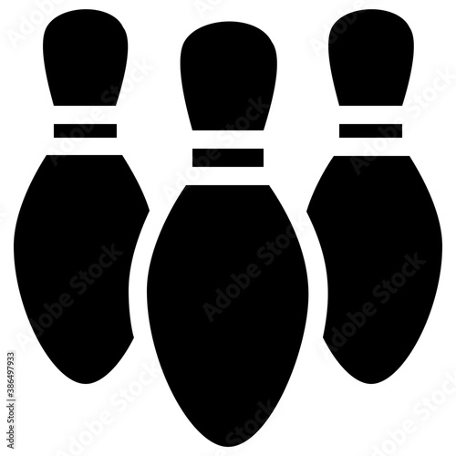 
A icon of pins with lines  known as bowling pin
