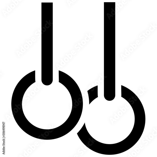 
Two circular rings used in gymnastic known as steady rings
