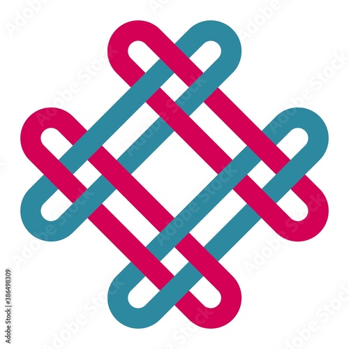 Mystical knot of longevity and health, a sign of good luck Feng Shui, vector the infinity knot, health symbol tattoo